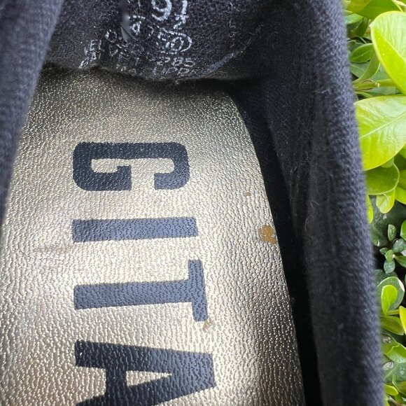 80's Gitano Black & Gold Velvet Flats - Size 9 - Picture 8 of 10